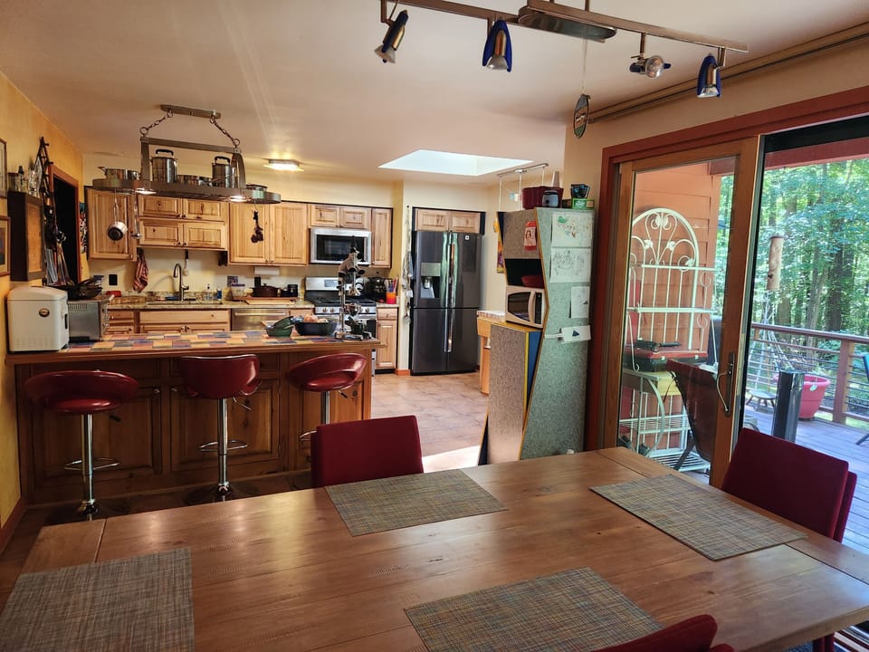 View to kitchen from dining area