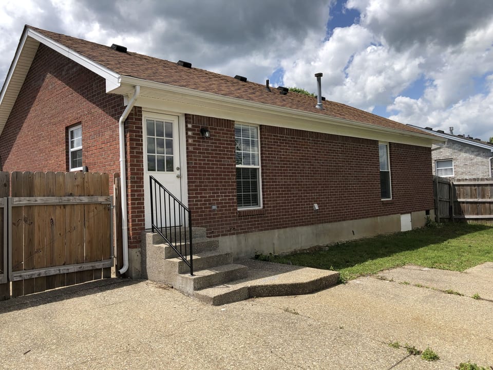 Back of house and patio.