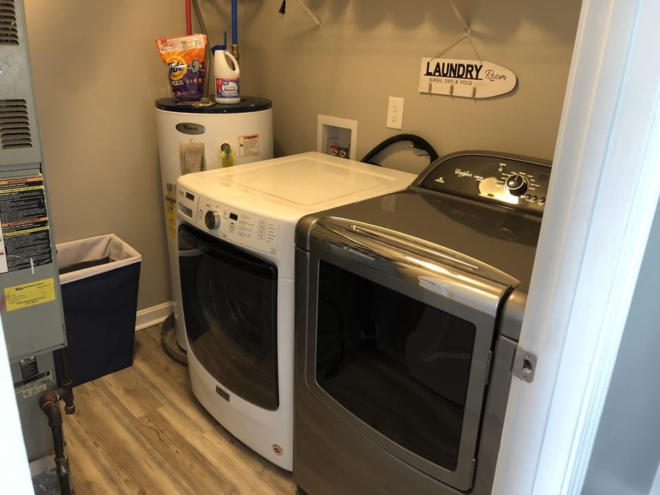 Laundry room off kitchen.