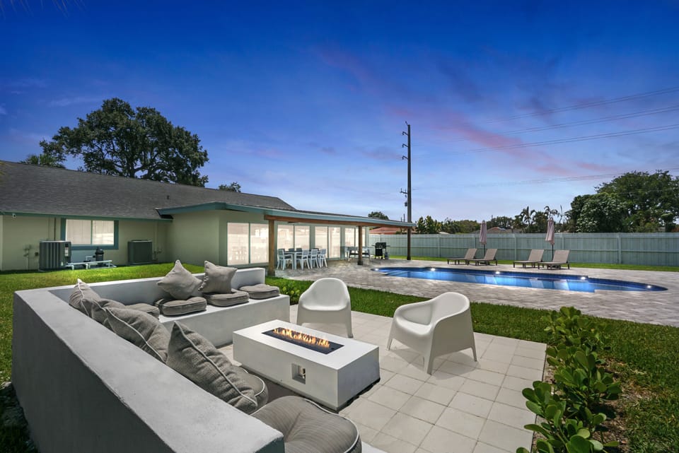 Sitting by the fire pit is a cozy and intimate experience that evokes comfort!