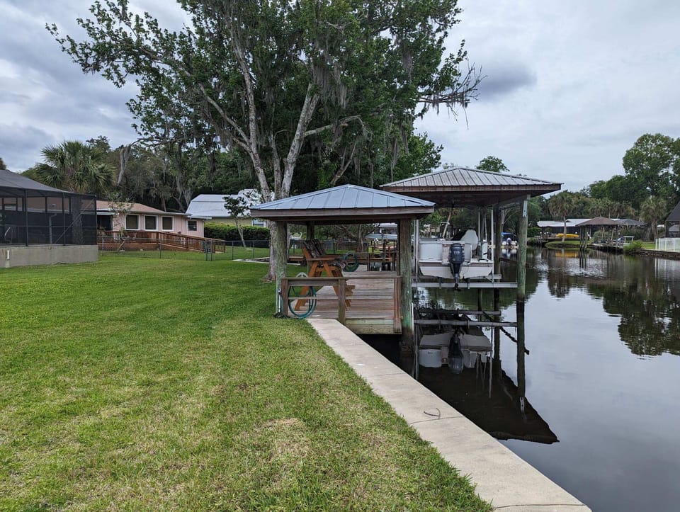 Dock with boat lift