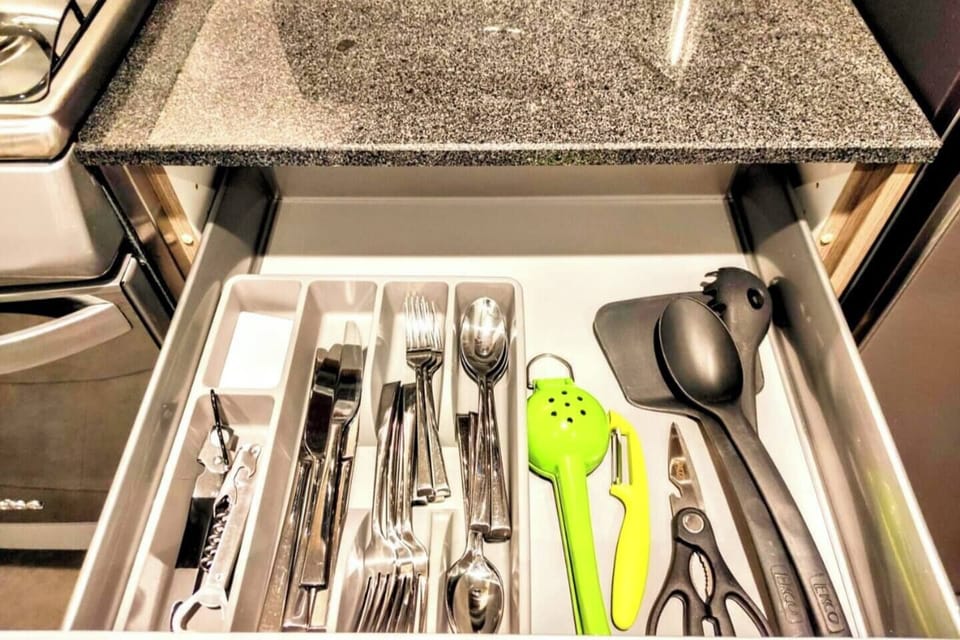 The kitchen is fully equipped with all the essentials to prepare a fantastic dinner, making cooking a delightful and convenient experience for guests.