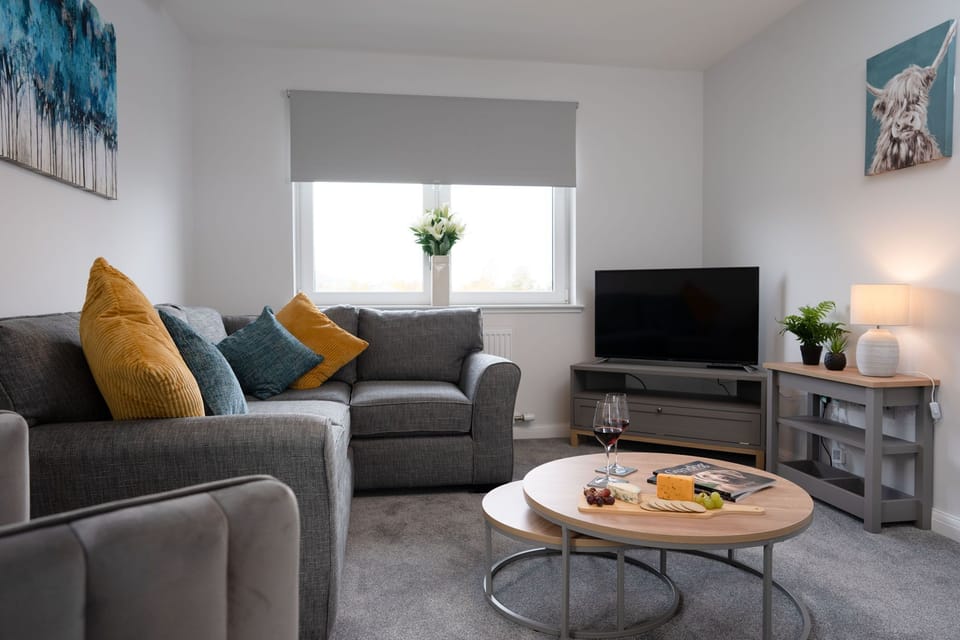 No2 Bynack House living room and TV