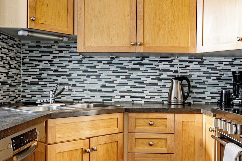 Spacious kitchen with every appliance you could need for a short or long stay.