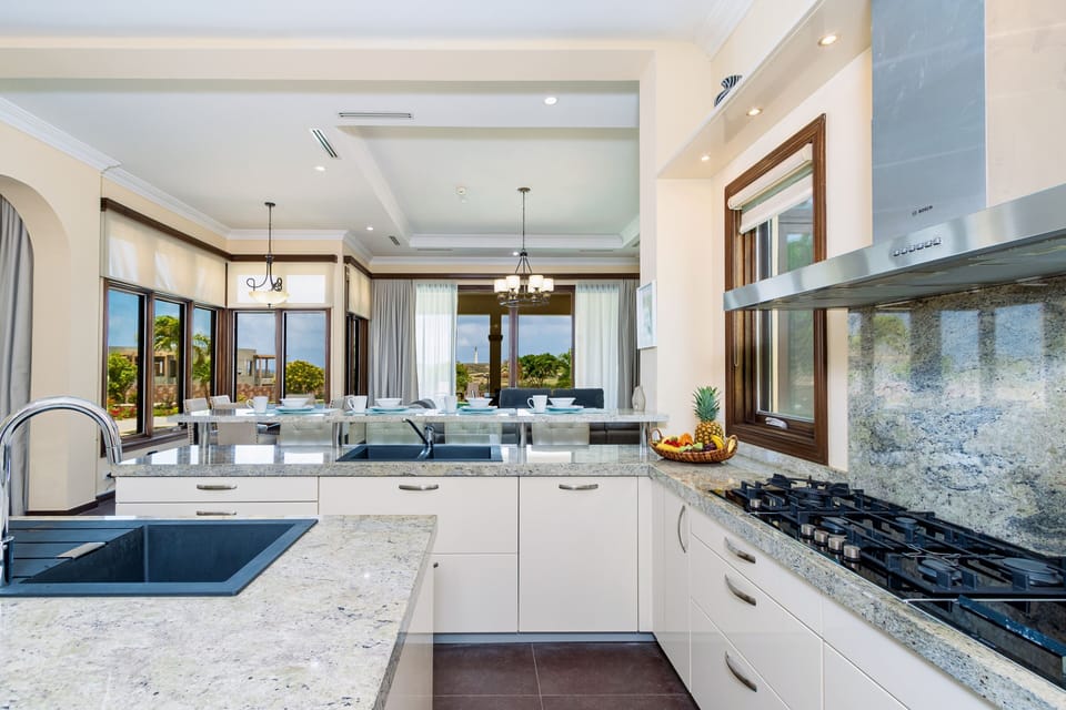 The Kitchen has everything you need to prepare meals for your family and friends.