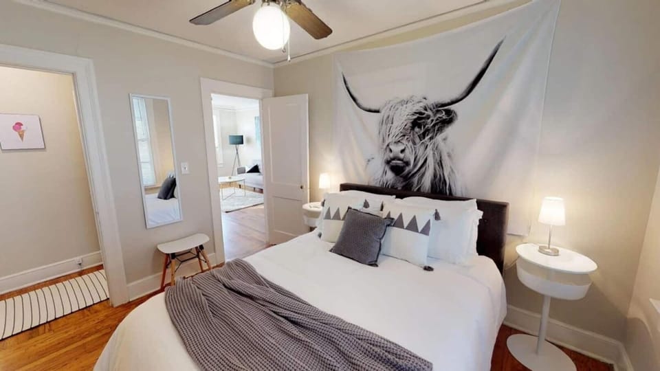 Guest Bedroom with Queen Bed.  All white linens with Safe Rest protective and comfortable undercover, for the cleanest stay!