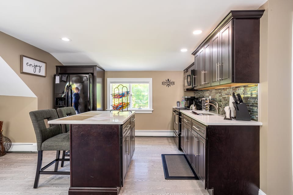 The kitchen comes fully equipped with everything you could need