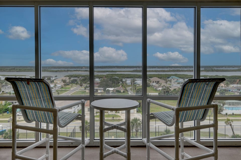 Relax in the evenings on the west balcony, overlooking the Halifax River