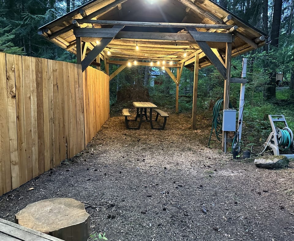 Lighted picnic shelter 