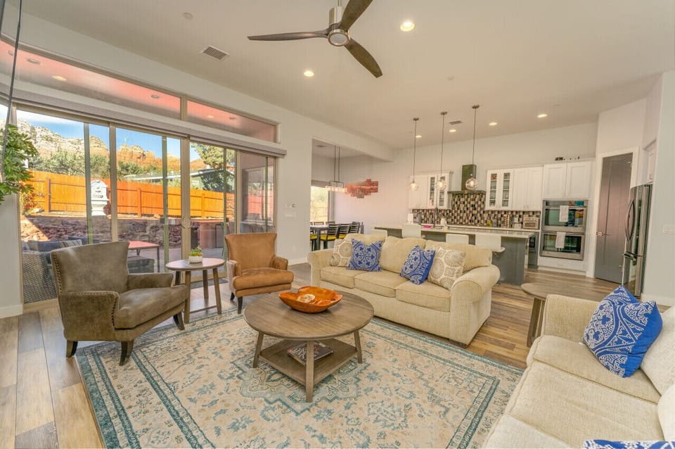 Large open-concept living room and kitchen