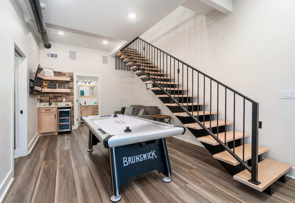 Challenge your friends to a game of air hockey!