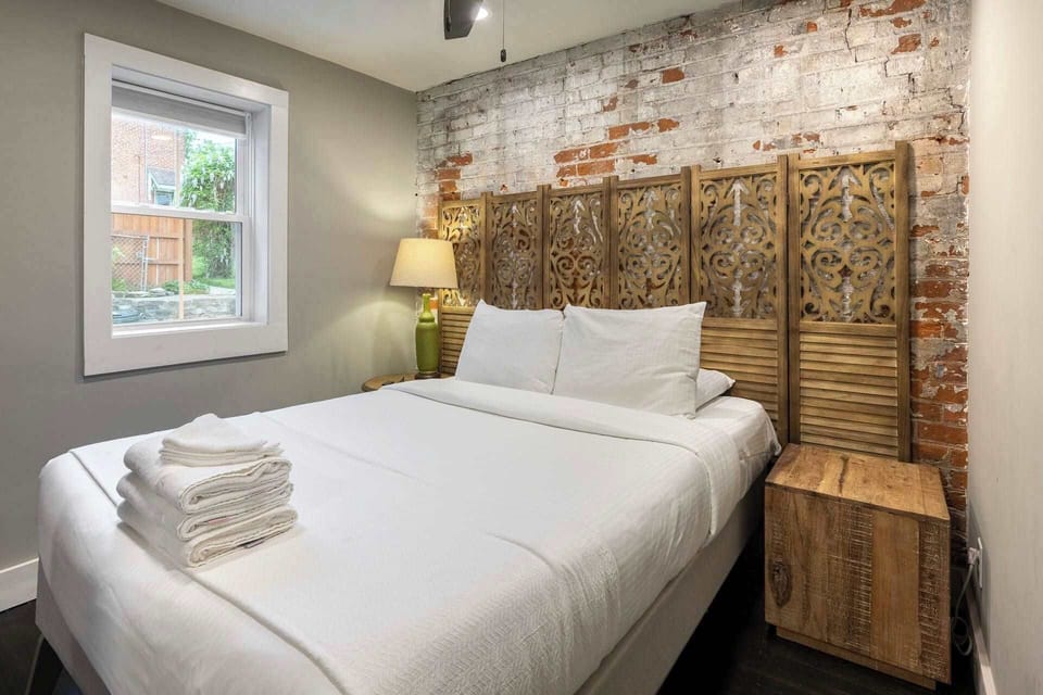 Comfortable bed with stylish decor