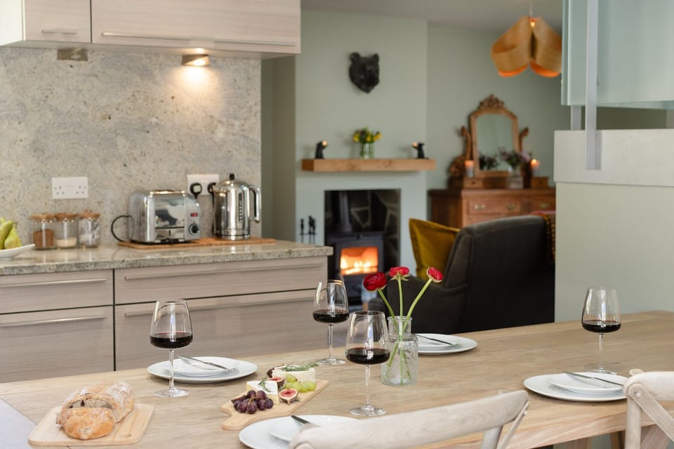 Feshiebridge Cottage kitchen and fire