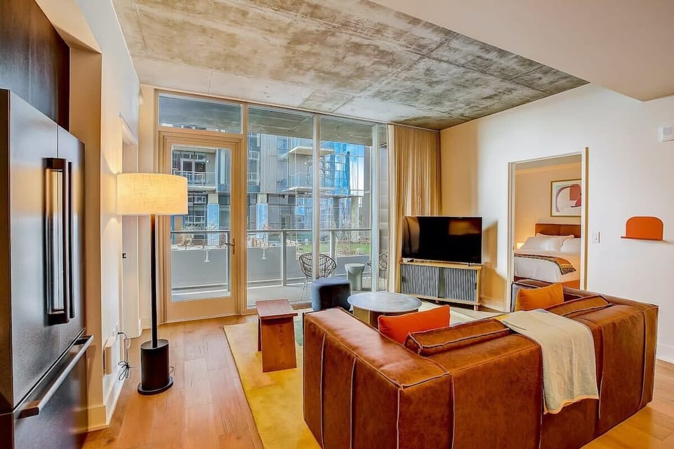Open living room with smart tv
