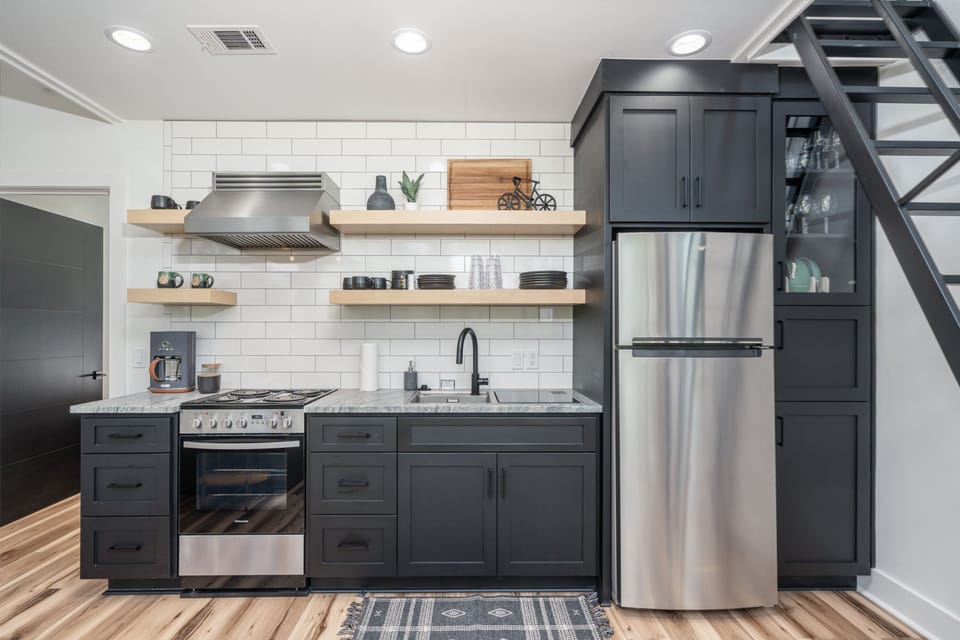 With Caraway cookware and a full kitchen, stay in your cabin and cook, enjoy the views and hot tub