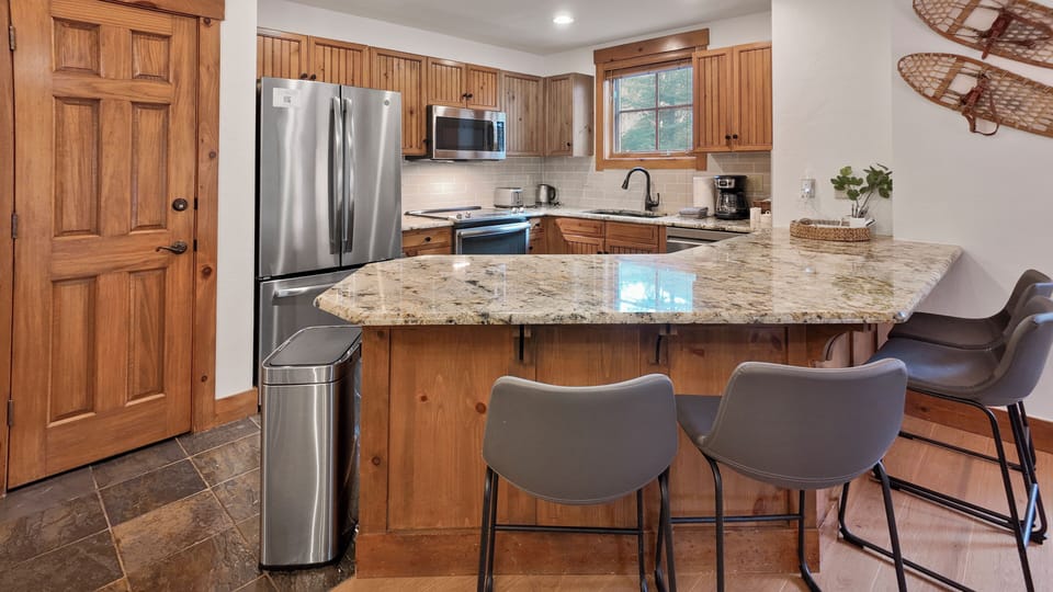 Modern kitchen with bar seating