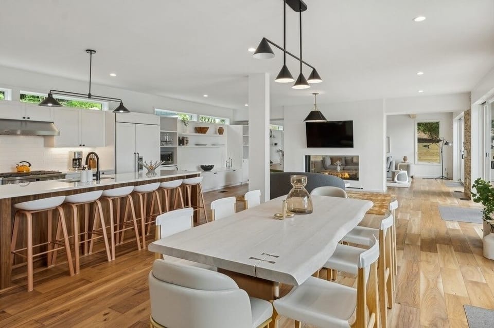 open concept dining room