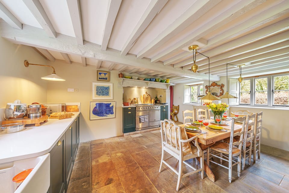 Ford Cottage, Corscombe: The range cooker takes pride of place in the kitchen