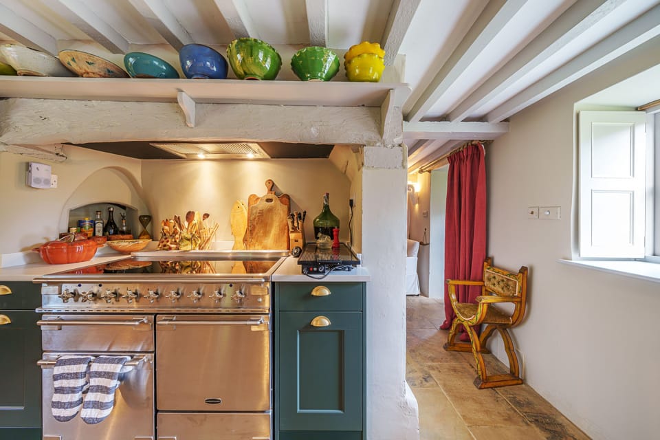 Ford Cottage, Corscombe: View of the range cooker