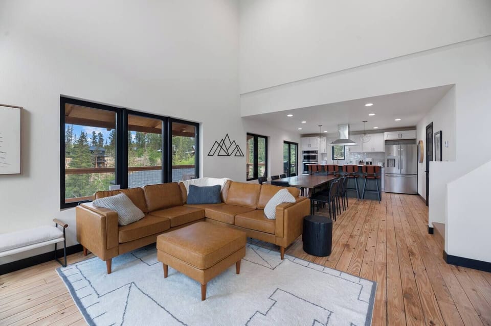 Connected Family room and Kitchen for group interaction