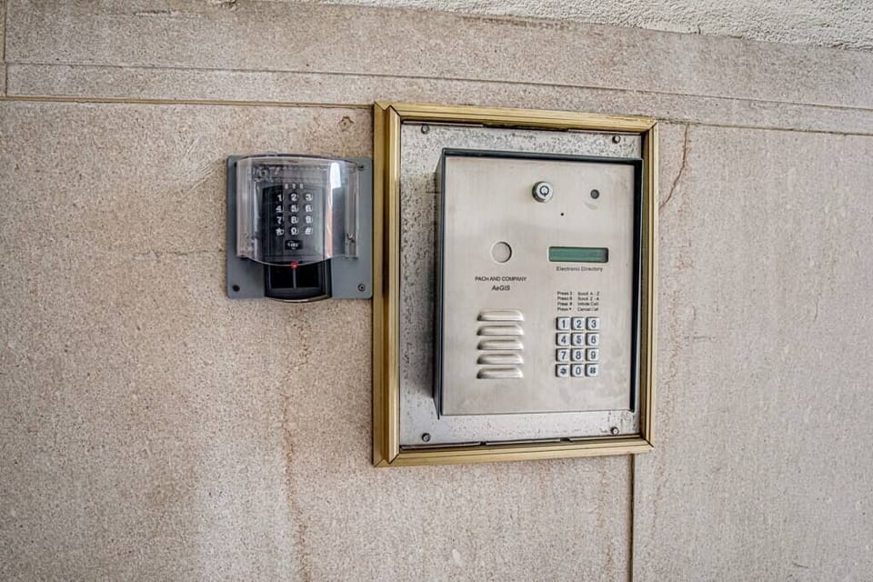 2nd Floor Entrance Key Pad, waive key fob over black Key Pad.