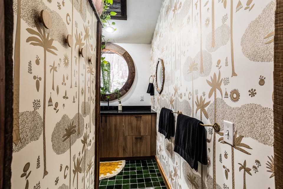 The entry to the bathroom. 