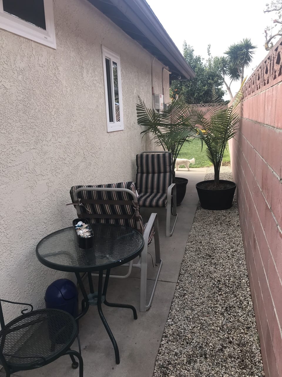 Outdoor patio space and furniture 