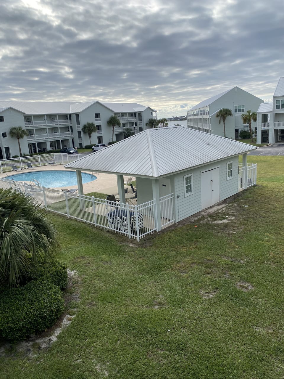 Chlorine pool with view from balcony 