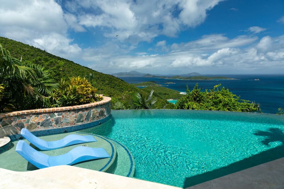 From the pool deck looking west