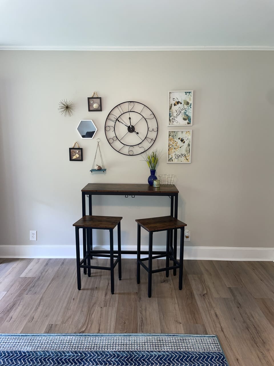Living room with additional seating at bar