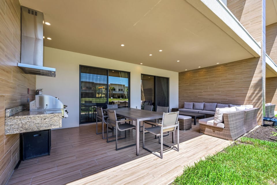 Summer kitchen on the private back patio