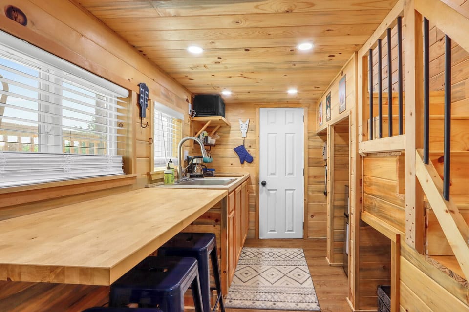 Bar seating in the kitchen