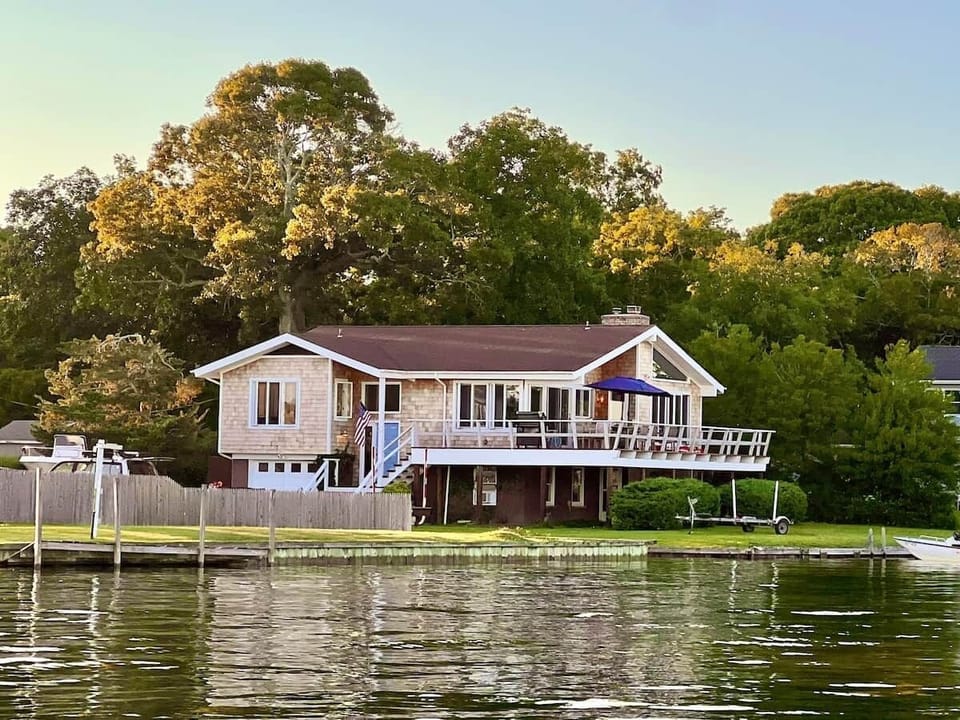 View of the home when approaching from the water.