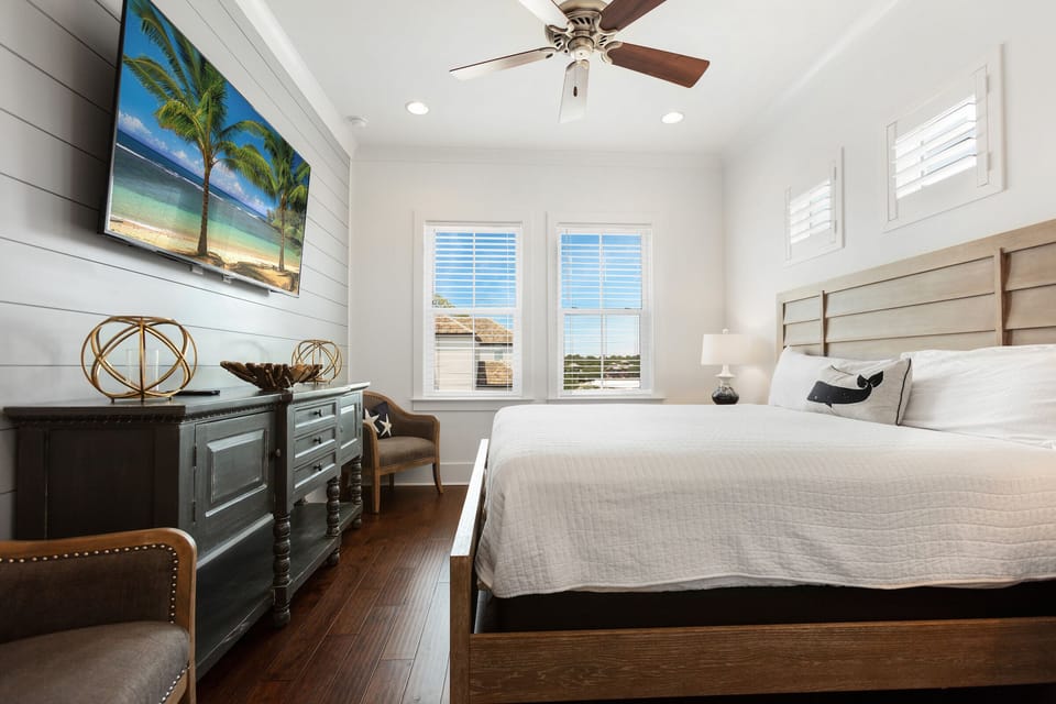 Bright sun filled bedrooms with comfortable beds