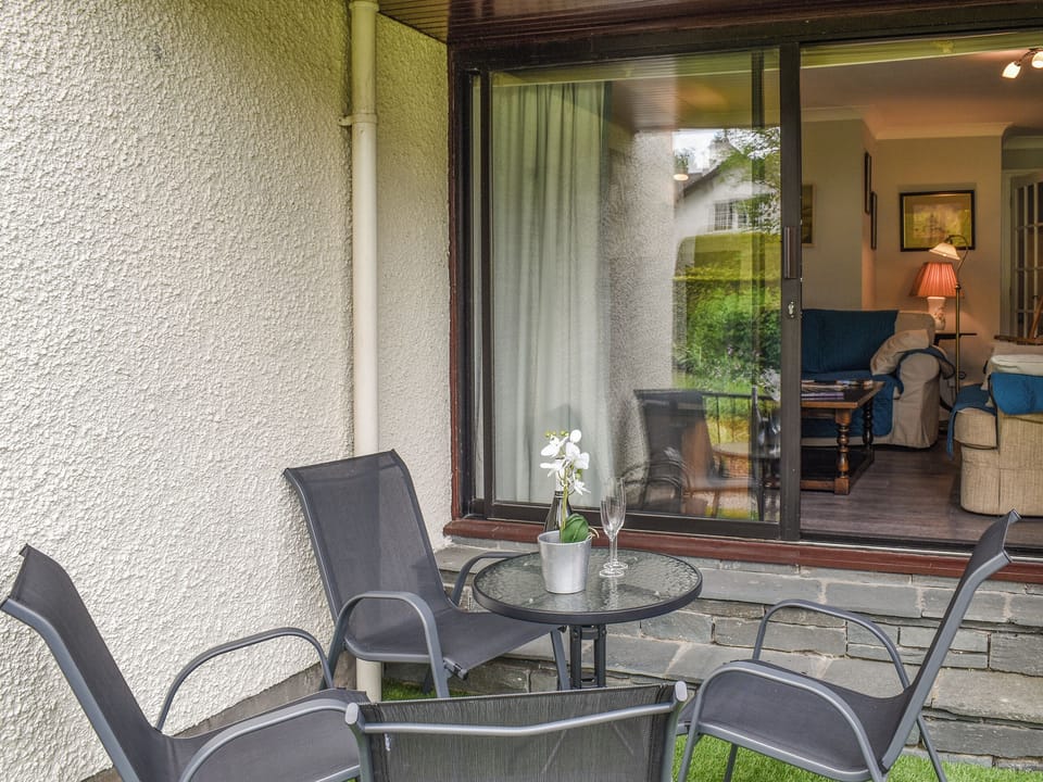 Sitting-out-area | Christabels Hideaway, Storrs, near Bowness-on-Windermere