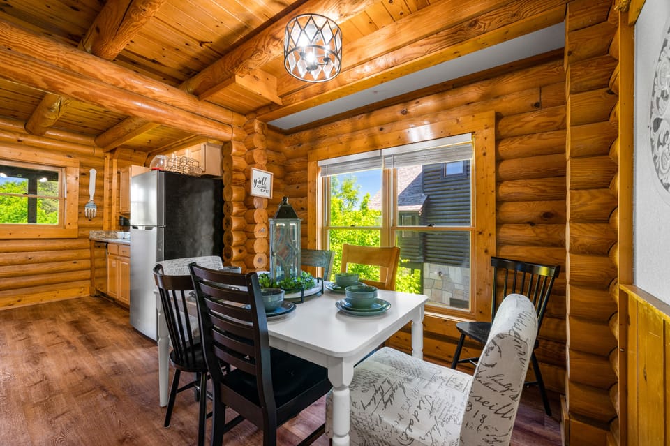 Dining area with table and chairs