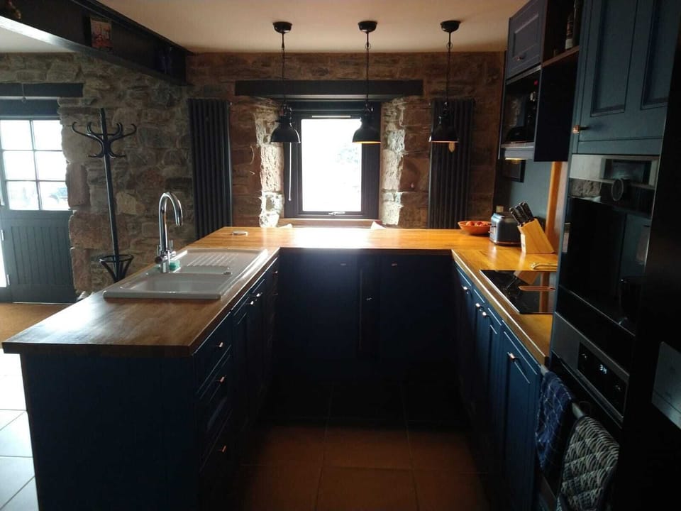 Boiling water dispenser on tap, so no need for a kettle