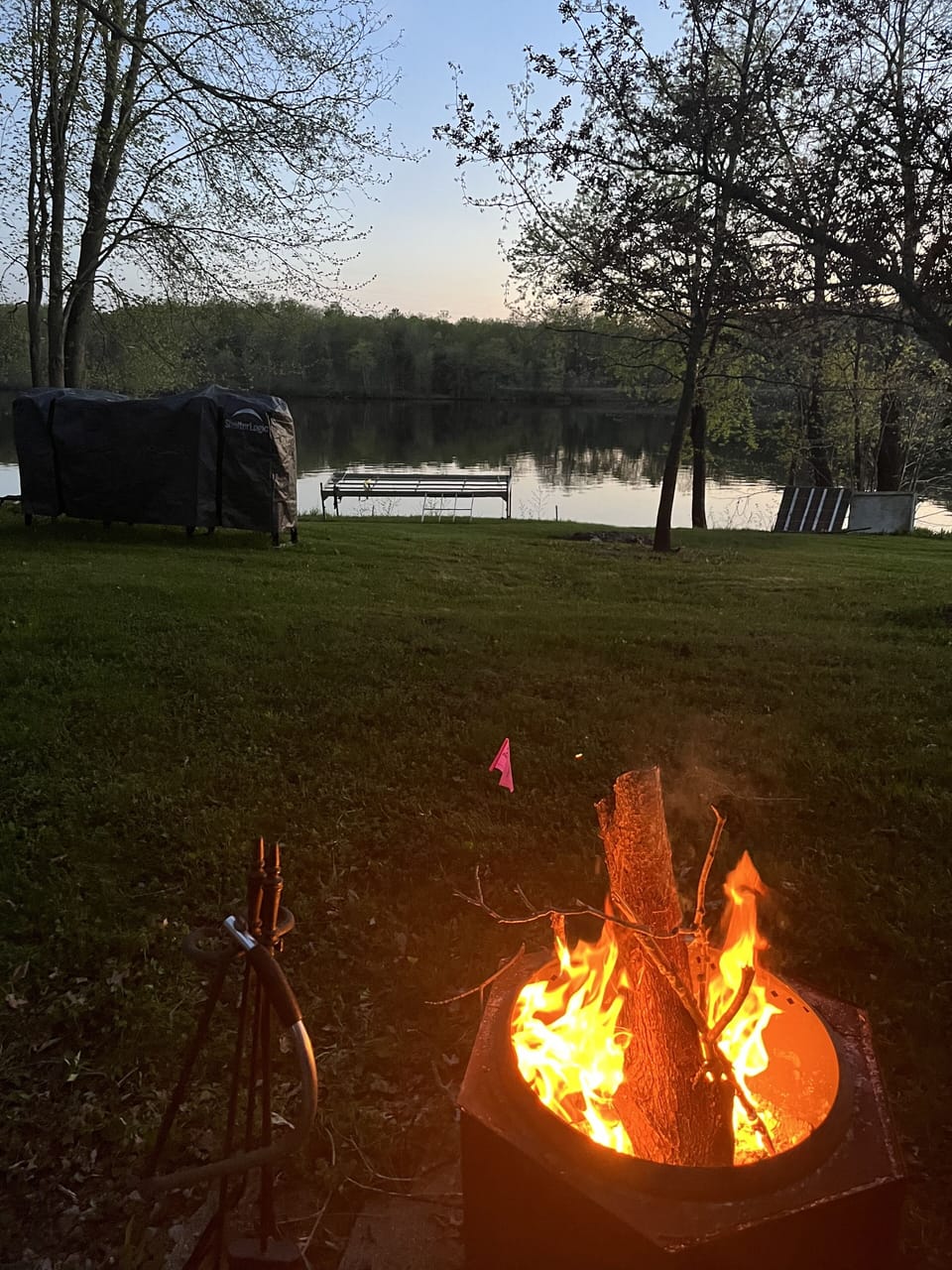 Raining here tonight, fire from two weeks ago!😎
