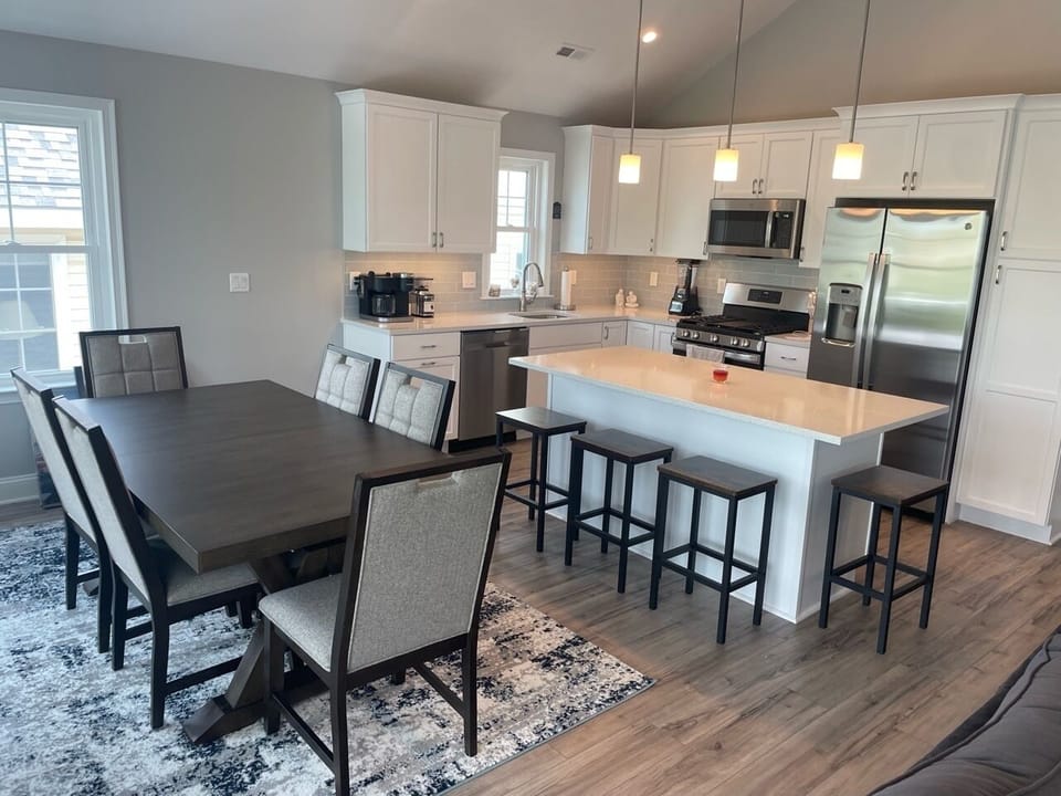 Kitchen and dining table.