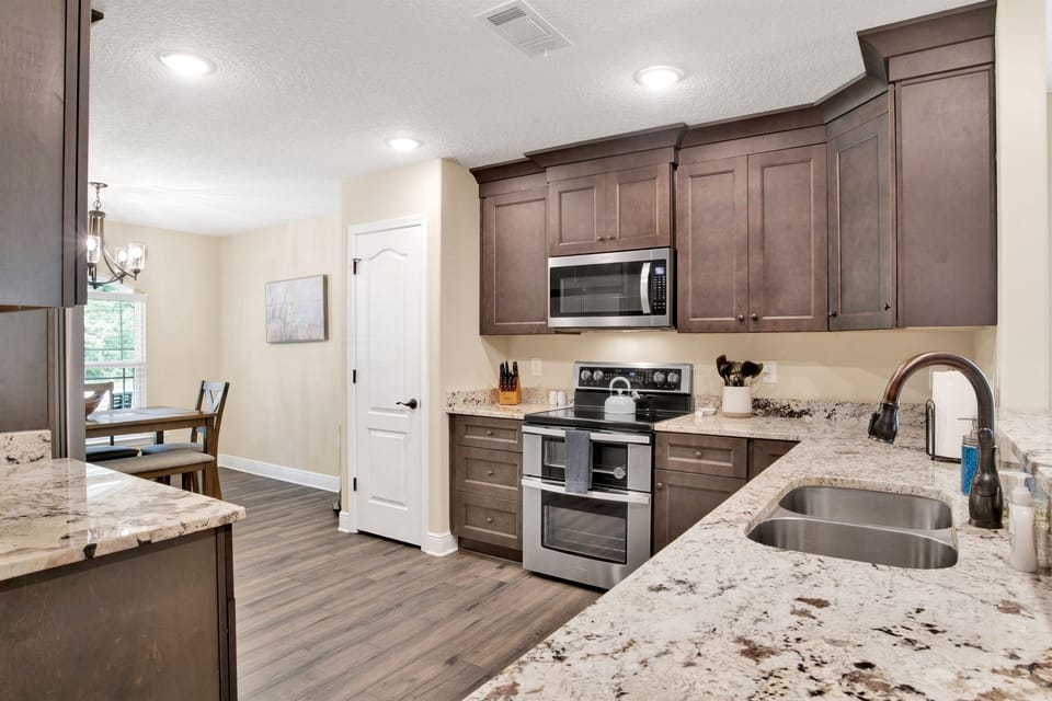 Fully equipped kitchen for cooking