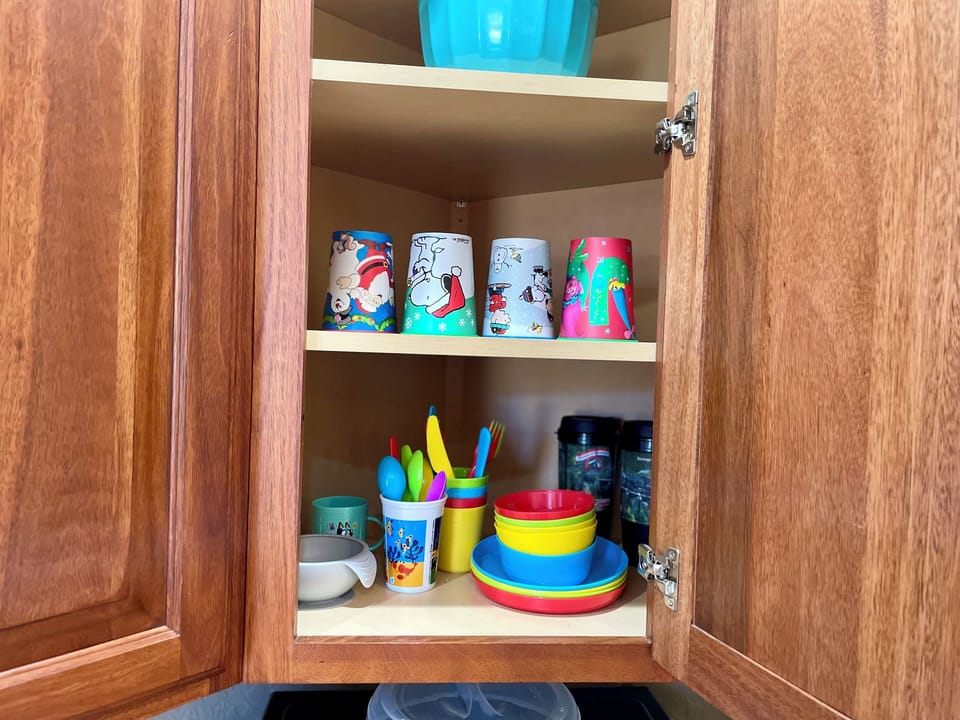 kid dishes in the kitchen