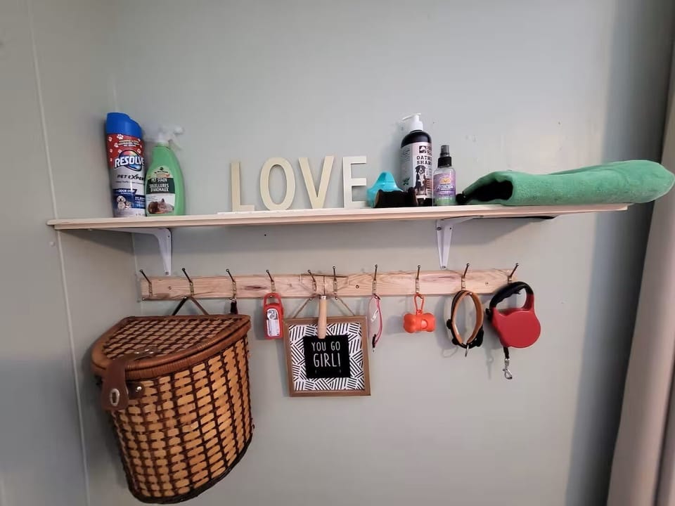 pet supplies, poop bags, leash, collars