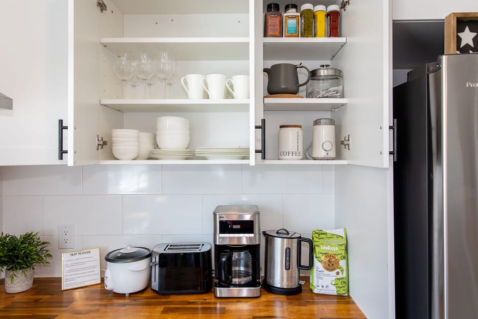 A fully equipped kitchen with all supplies