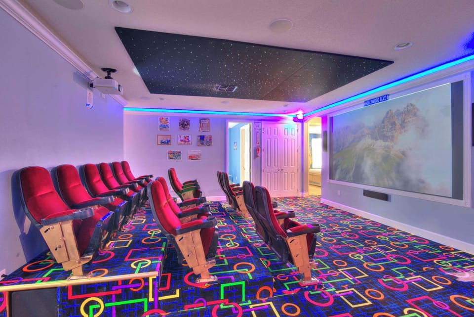 Experience cinematic magic in your private home theater with plush seating and immersive lighting. Perfect for family movie nights or gaming marathons.