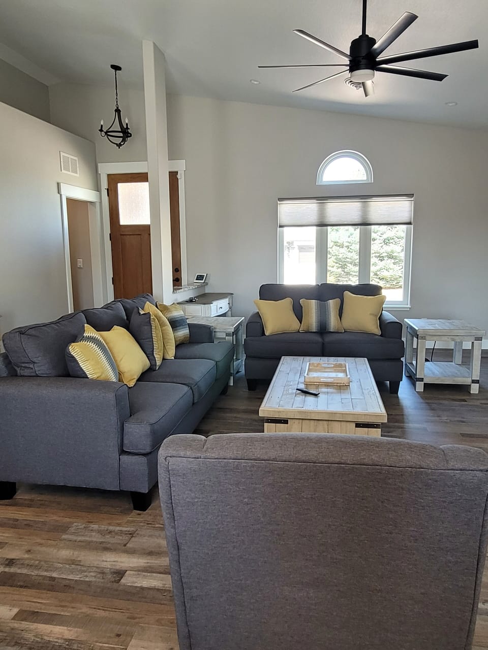 living room with pullout queen bed