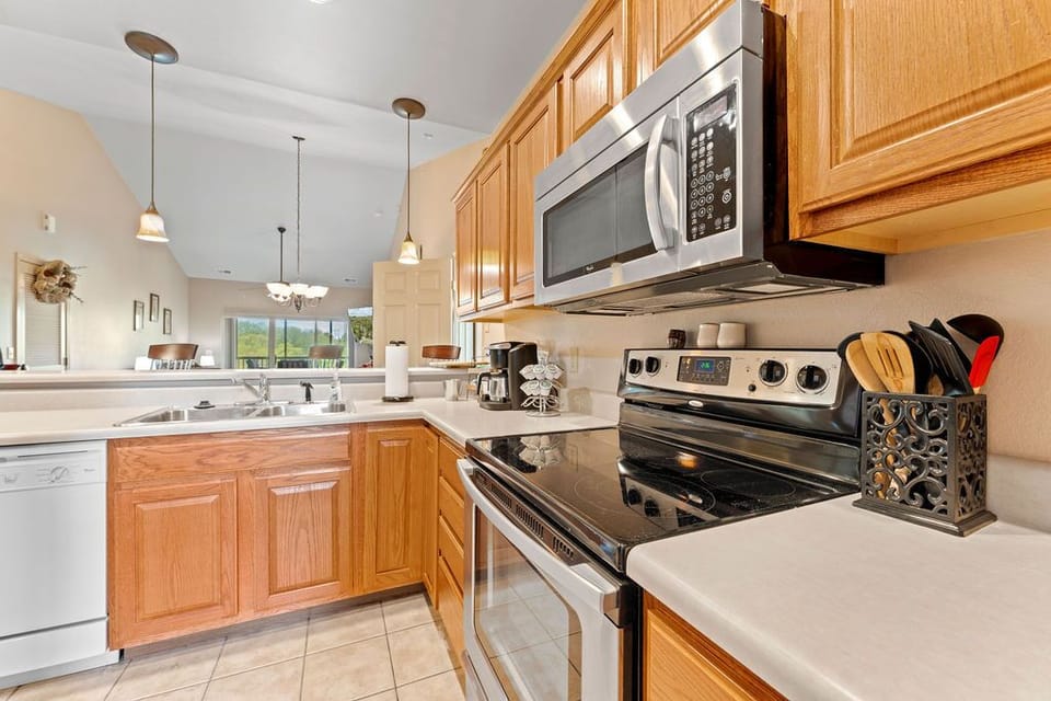 Well-stocked kitchen.