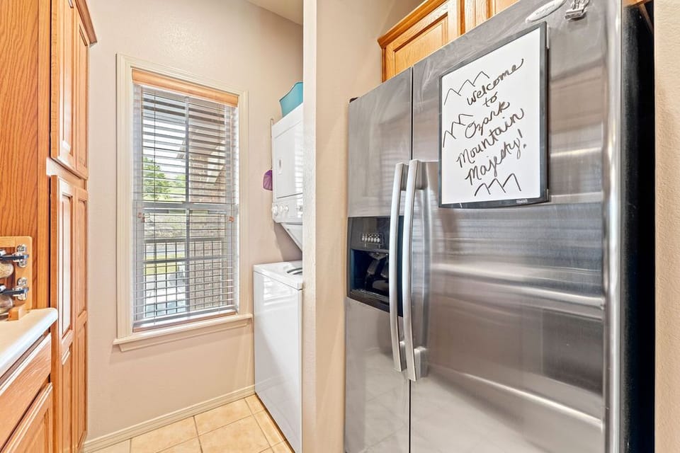 Washer and dryer in condo - some detergent pods and dryer sheets provided.