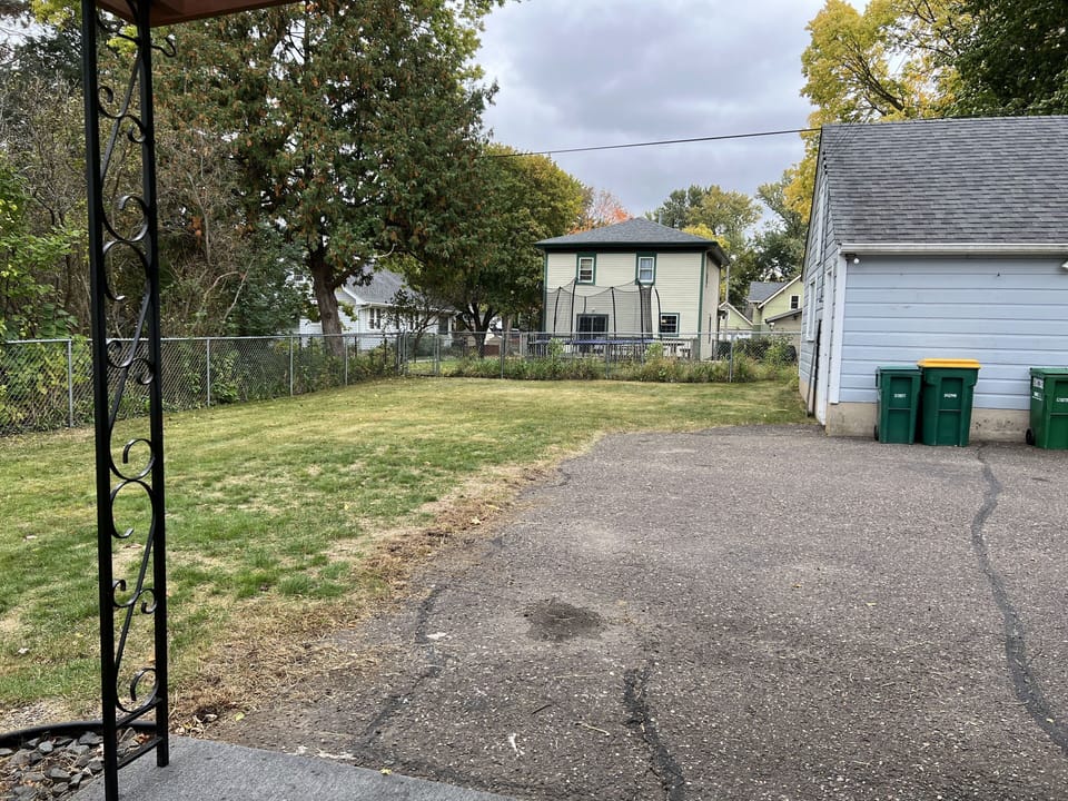 Backyard area by garage