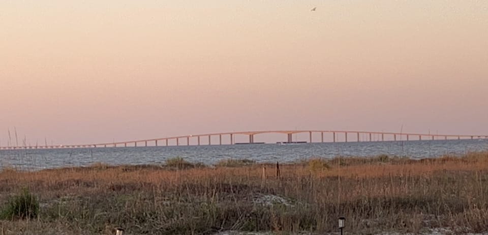The view of the bridge from the back deck