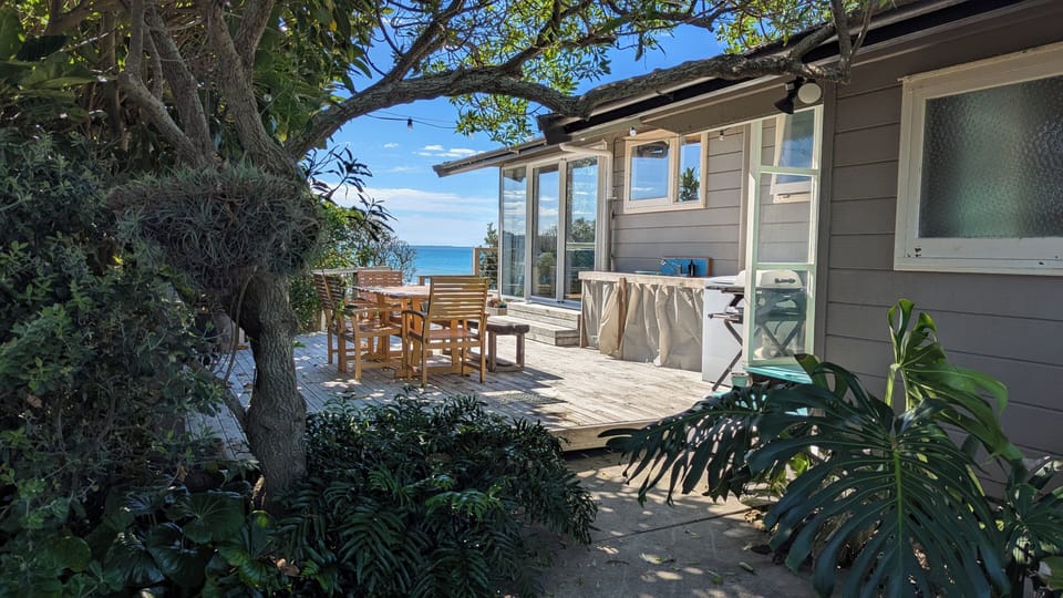 Sheltered, private back deck